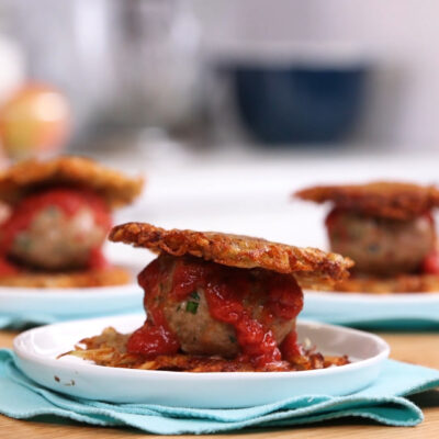 Meatball Potato Latke Sliders