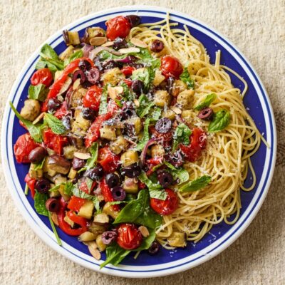 Mediterranean Pasta Salad with Eggplant