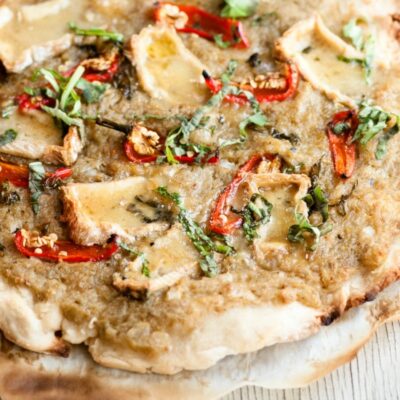mediterranea pizza with eggplant and brie