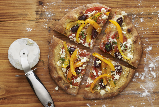 Mediterranean Hummus Pizza