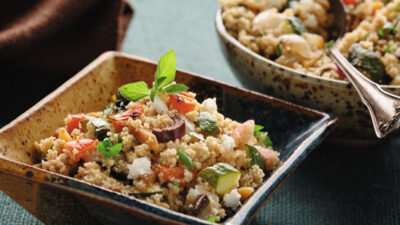 Mediterranean Salad with Roasted Vegetables and Whole Wheat Couscous