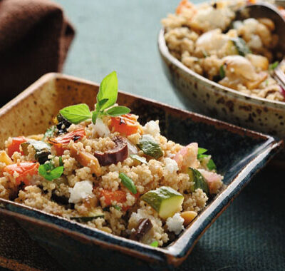 Mediterranean Salad with Roasted Vegetables and Whole Wheat Couscous