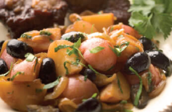 Melted Onion and Olive Potatoes