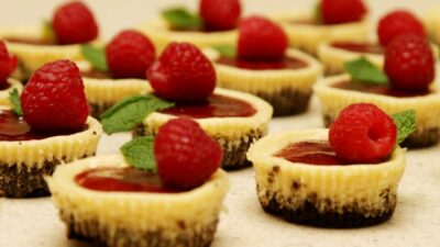 Mini Chocolate Raspberry Cheesecakes