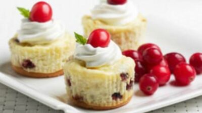 Mini Cranberry Cheesecakes