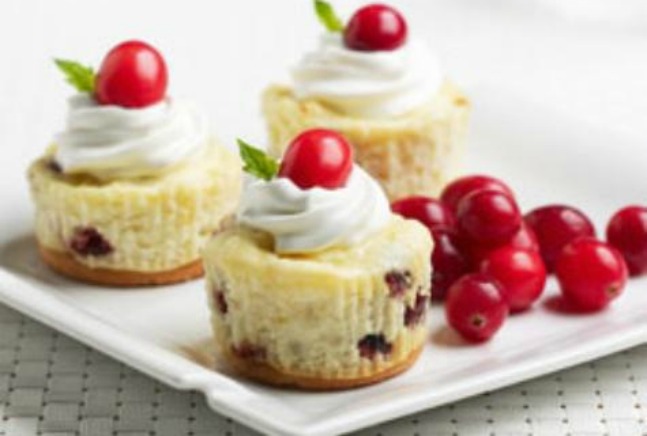 Mini Cranberry Cheesecakes