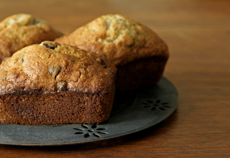 mini triple chocolate breads
