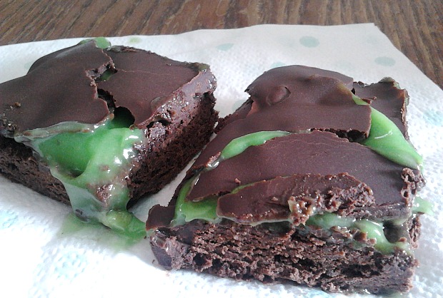 mint strips brownies