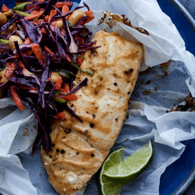 Miso and Lime Halibute En Papillote