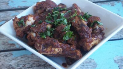 CHICKEN WITH PRUNES IN APPLE BUTTER WINE SAUCE