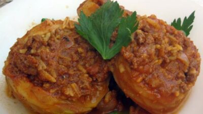 Moroccan Beef Stuffed Artichhokes