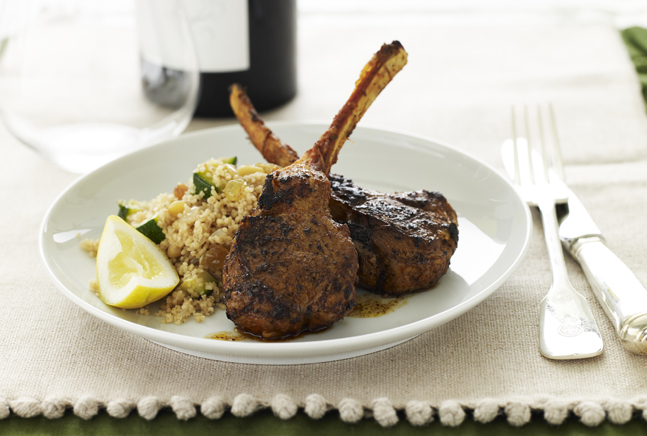 Moroccan Lamb Chops with Spiced Couscous