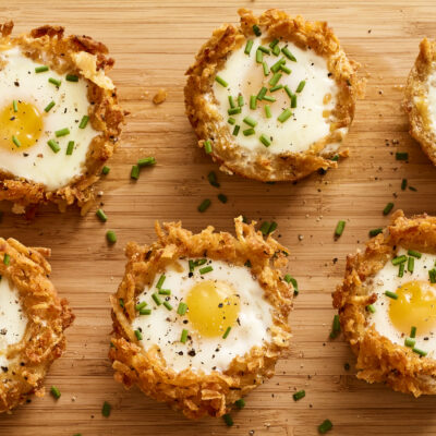 Moses In a Basket Hashbrown Baskets with Eggs