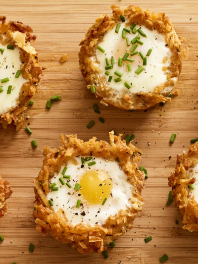 Moses In a Basket Hashbrown Baskets with Eggs