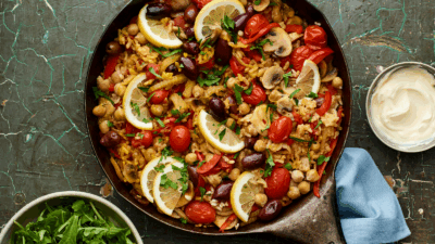 mushroom and fennel fat rice paella