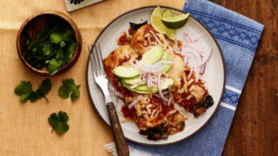 mushroom and kale enchiladas