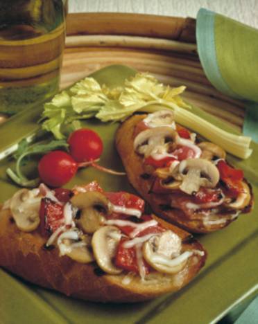 Mushroom and Red Pepper Crostini