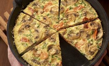 Mushroom and Smoked Salmon Frittata