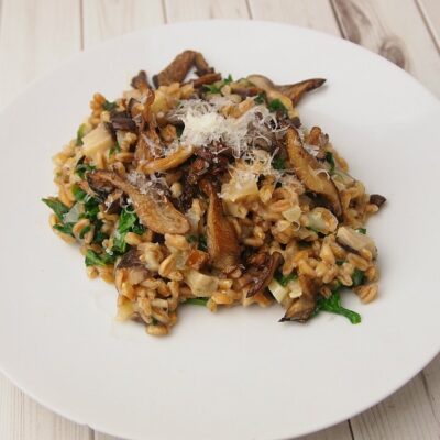 Mushroom Farro with Spinach
