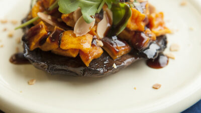 Mushroom and Sweet Potato Balsamic Salad
