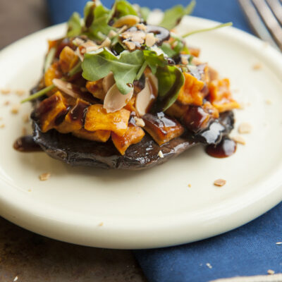 Mushroom and Sweet Potato Balsamic Salad