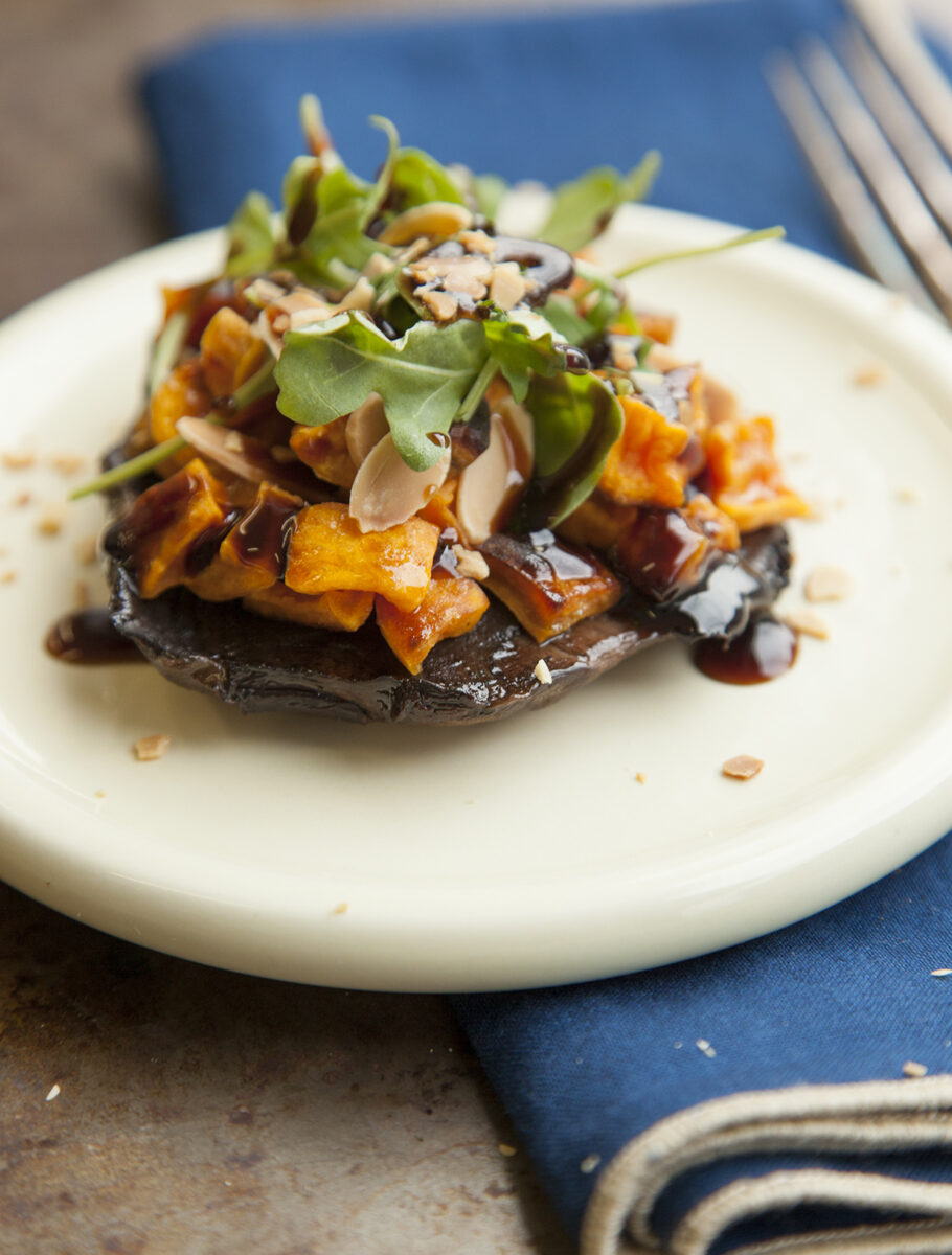 Mushroom and Sweet Potato Balsamic Salad