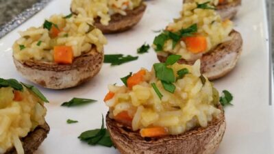 Risotto Stuffed Mushrooms