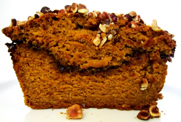 nutella swirled pumpkin bread