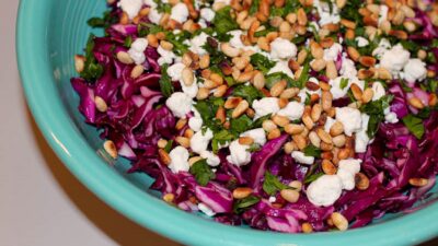 Nutty Cole Slaw and Feta Cheese Salad