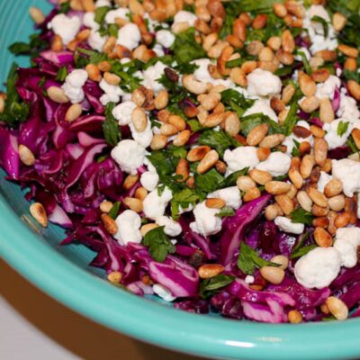 Nutty Cole Slaw and Feta Cheese Salad