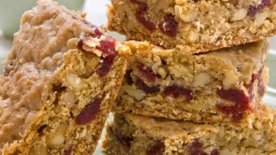 Oatmeal, Walnut, Cranberry Bar
