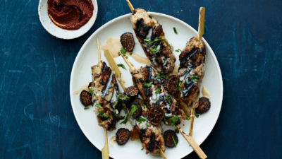 Olive Fig Turkey Kufta Kebobs