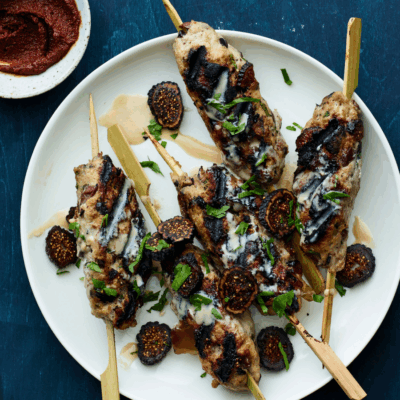 Olive Fig Turkey Kufta Kebobs