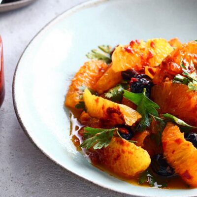 olive harissa orange salad