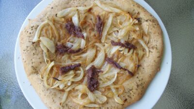 Onion-Anchovy Pizza