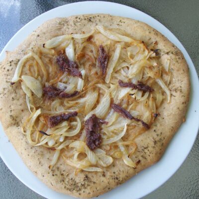 Onion-Anchovy Pizza