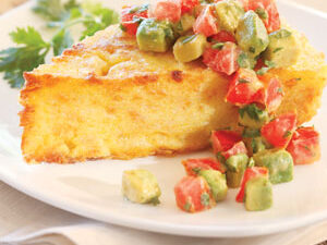 onion polenta with salsa