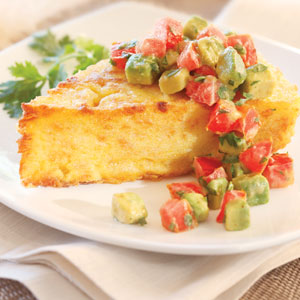 onion polenta with salsa
