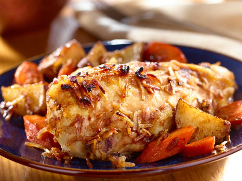 Onion Roasted Chicken & Vegetables