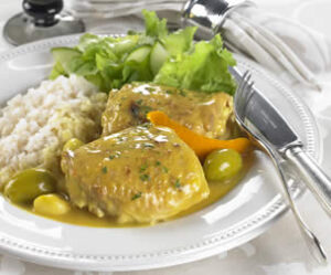 Orange and Green Olive Braised Chicken