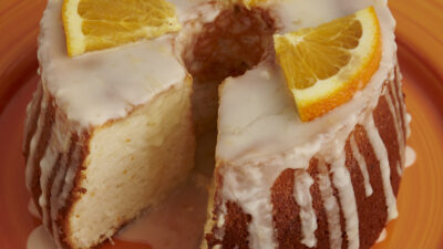 Orange Angel-Food Cake with Citrus Glaze