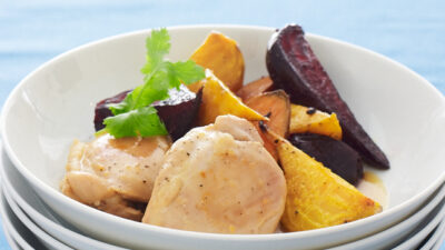 Orange Chicken with Beets and Sweets