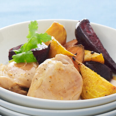 Orange Chicken with Beets and Sweets