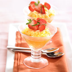 Orange Granita with Balsamic and Mint Strawberries