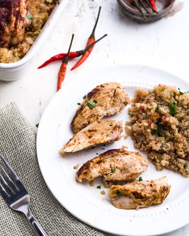 SPICY ROAST CHICKEN WITH MEXICAN QUINOA