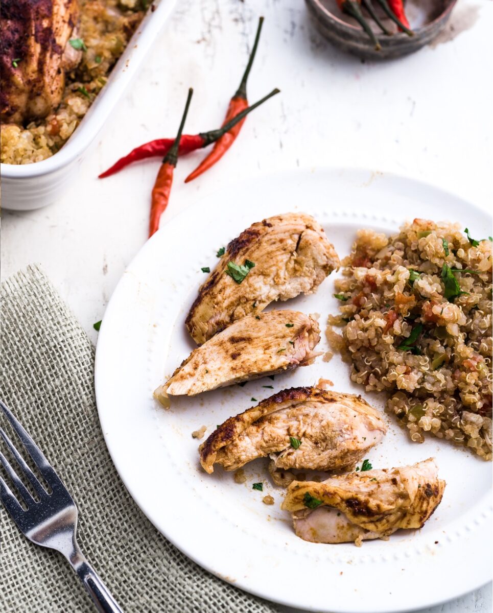 SPICY ROAST CHICKEN WITH MEXICAN QUINOA