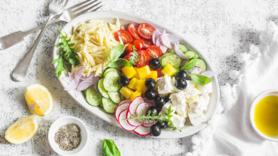 Orzo Tomato Feta Herb Salad