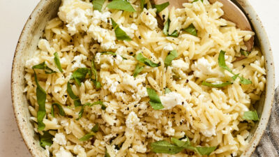 orzo with feta and basil