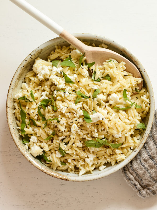 orzo with feta and basil