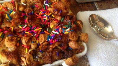 over stuffed bread pudding